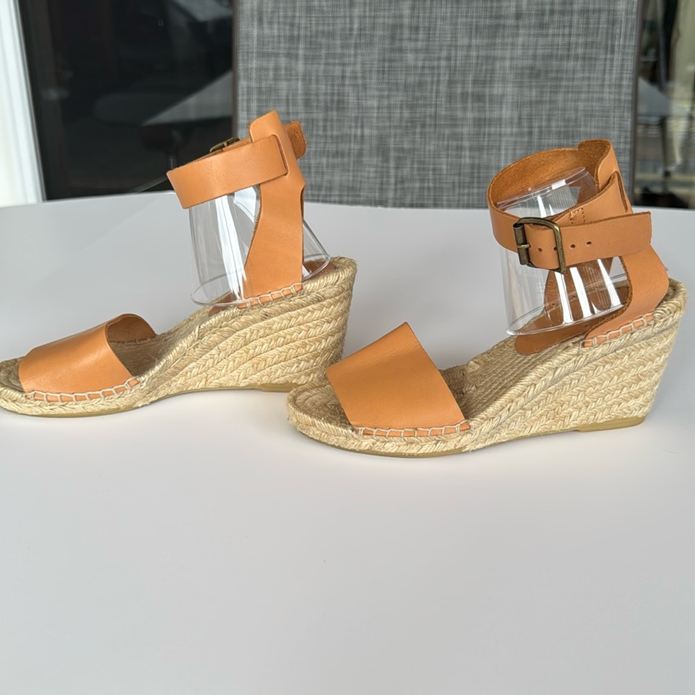 J Crew Corsica tan espadrille wedge shoes, size 8 - Picture 4 of 7